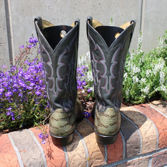Tony Lama Tiger Snake Cowboy Boots | Size 10.5 D | Black Label - Picture 10 of 11